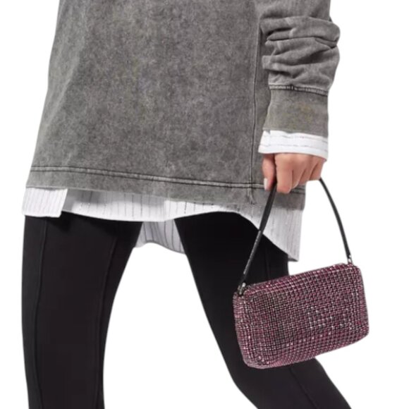 Unbranded Pink Rhinestone Clutch Bag with crossbody strap like Heiress - Picture 3 of 4